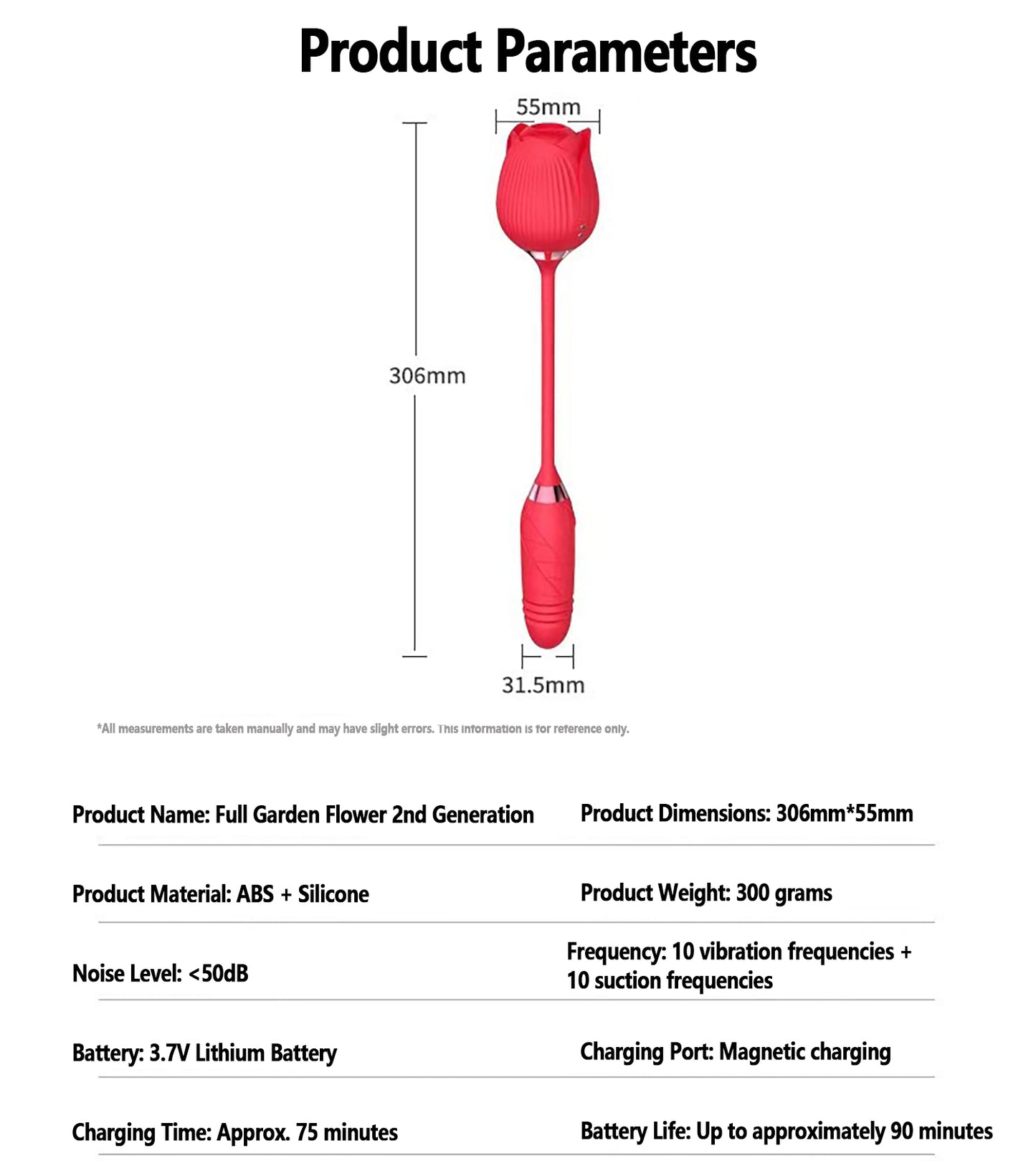 Rose Vibrator Dildo-MTH